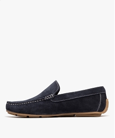mocassin dessus cuir velours semelle souple homme - taneo bleuG945701_3