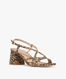 sandales a brides en toile avec talon flare femme beige standard sandales a talonG946901_2