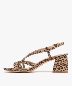 sandales a brides en toile avec talon flare femme beige standard sandales a talonG946901_3