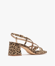sandales a brides en toile avec talon flare femme beige standard sandales a talonG946901_4