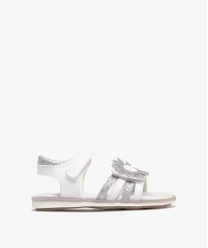 GEMO Sandales pailletées fermeture scratch fille - Lovely Wings blanc standard