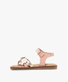 sandales en cuir a brides croisees et fermeture a scratch fille - taneo roseG947901_3