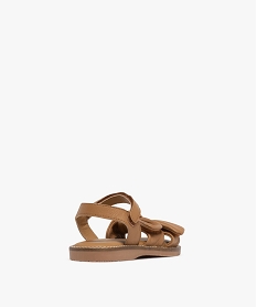 sandales en cuir a scratch et brides nouees fille brunG948301_4