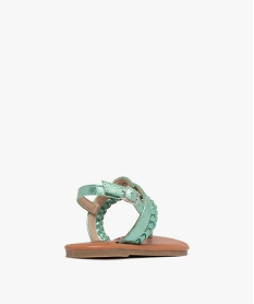 sandales plates a tresses et entredoigts fille vert standardG948501_4