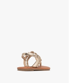 sandales plates a tresses et entredoigts fille doreG948701_4