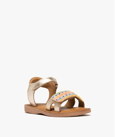 sandales a tige metallisee et en perles fille  - taneo doreG951101_2