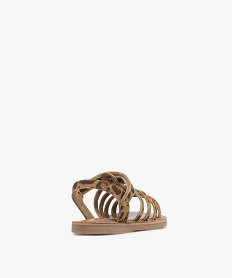 sandales en cuir imprime leopard avec bride scratch fille marron fonceG952101_4