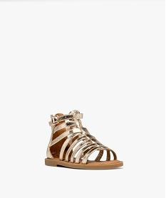 sandales spartiates montantes metallisees fille doreG952901_2