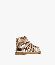 sandales spartiates montantes metallisees fille doreG952901_4