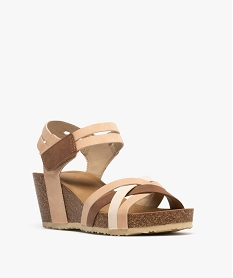 sandales a talon compense fermeture scratch femme - valentina baldano rose sandales a talonG953901_2
