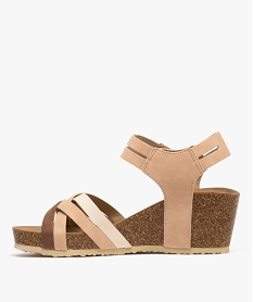 sandales a talon compense fermeture scratch femme - valentina baldano rose sandales a talonG953901_3