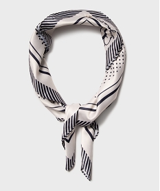 foulard en satin a motifs etoiles femme - lulucastagnette blancG956201_4