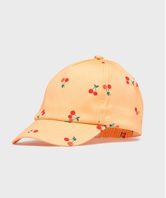 GEMO Casquette en coton imprimé cerises bébé fille Orange