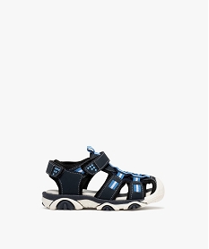 GEMO Sandales sport look randonnée à bout fermé et à scratchs garçon Bleu