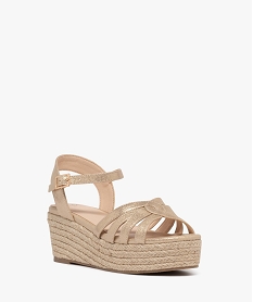 sandales metallisees a semelle compensee femme - valentina baldano dore sandales a talonG957501_2