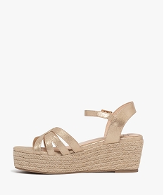 sandales metallisees a semelle compensee femme - valentina baldano dore sandales a talonG957501_3