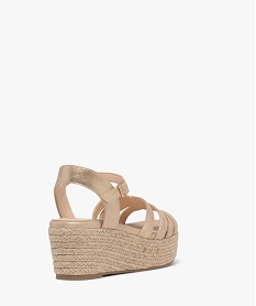 sandales metallisees a semelle compensee femme - valentina baldano dore sandales a talonG957501_4