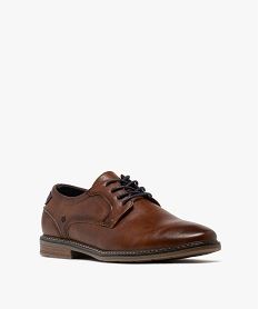 derbies unis a lacets ronds contrastants homme marron vifG959301_2