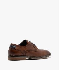 derbies unis a lacets ronds contrastants homme marron vifG959301_4