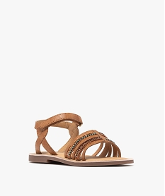sandales en cuir multibrides a perles fille  – taneo brunG960501_2