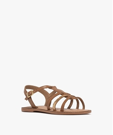 sandales en cuir multibrides fille marron vifG962501_2