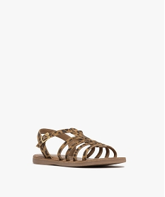 sandales en cuir imprime leopard avec bride scratch fille brunG963901_2