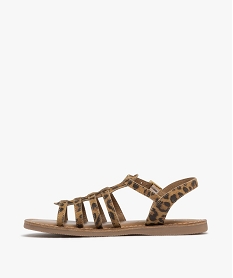 sandales en cuir imprime leopard avec bride scratch fille brunG963901_3