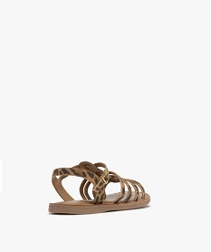 sandales en cuir imprime leopard avec bride scratch fille brunG963901_4