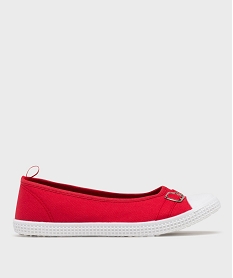 GEMO Ballerines en toile avec bout renforcé femme rouge standard