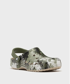 sabots souples dessus perfore a motif camouflage homme - crocs kaki standardG966701_2