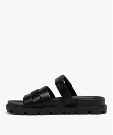 sandales mule a semelle crantee fermeture scratch femme - 5 miles noir standard sandales plates et nu-piedsG970501_3