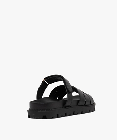 sandales mule a semelle crantee fermeture scratch femme - 5 miles noir standard sandales plates et nu-piedsG970501_4