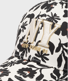 casquette a motifs fleuris new york femme noirG976101_2