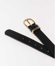 ceinture lisse a boucle et passants en metal dore femme noir standard ceinturesG977501_2