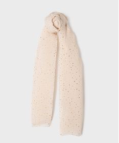 foulard rectangulaire gaufre a pois brillant femme beigeG980201_3