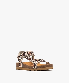 sandales a larges brides pailletees motif leopard bebe fille beige vif sandales et nu-piedsG980501_2