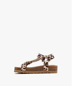 sandales a larges brides pailletees motif leopard bebe fille beige vif sandales et nu-piedsG980501_3
