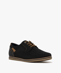derbies en toile texturee et details contrastants homme noir standardG980901_2