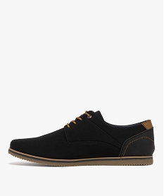 derbies en toile texturee et details contrastants homme noir standardG980901_3
