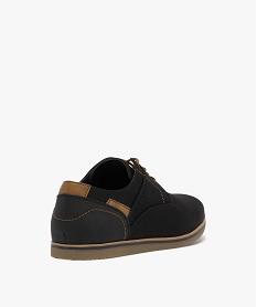derbies en toile texturee et details contrastants homme noir standardG980901_4