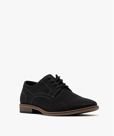 derbies unis a lacets ronds et jeu de surpiqures homme noir standardG981701_2