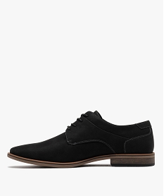 derbies unis a lacets ronds et jeu de surpiqures homme noir standardG981701_3
