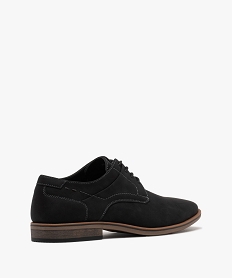 derbies unis a lacets ronds et jeu de surpiqures homme noir standardG981701_4