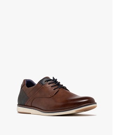 derbies sportswear a lacets ronds et jeu de surpiqures homme marron vifG982701_2
