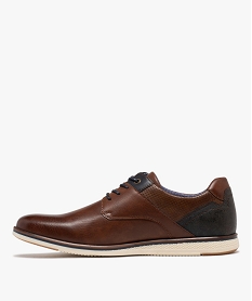 derbies sportswear a lacets ronds et jeu de surpiqures homme marron vifG982701_3