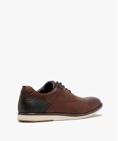 derbies sportswear a lacets ronds et jeu de surpiqures homme marron vifG982701_4