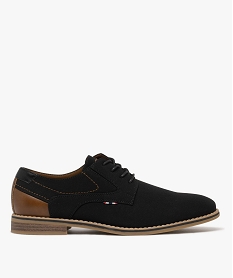 GEMO Derbies en toile texturée et détails contrastants homme noir standard