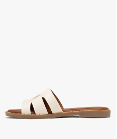 mules femme plates dessus larges brides unies beigeG983301_3