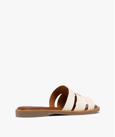 mules femme plates dessus larges brides unies beigeG983301_4