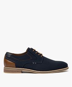 GEMO Derbies en toile texturée et détails contrastants homme Bleu